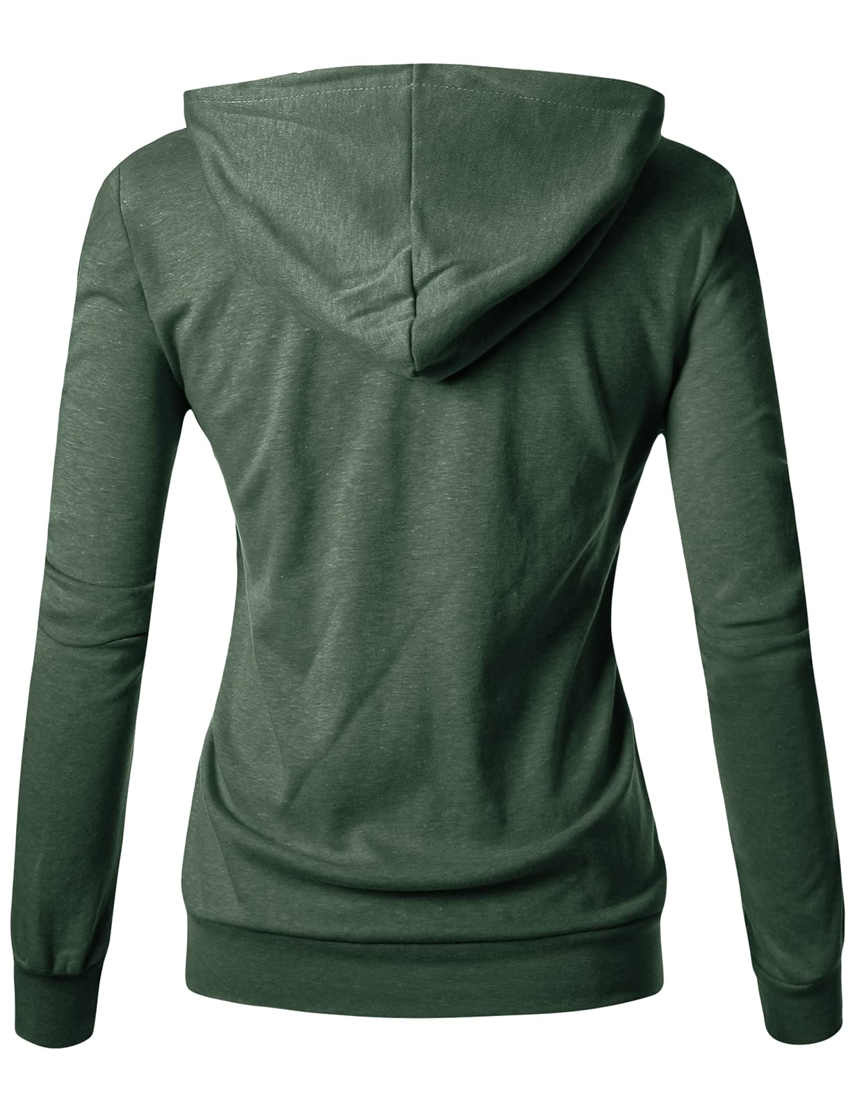 GIVON Women's Lightweight Zip Up Hoodie – Long Sleeve Thin Casual Hooded Jacket, Plus DCF200-JADEGREEN-L
