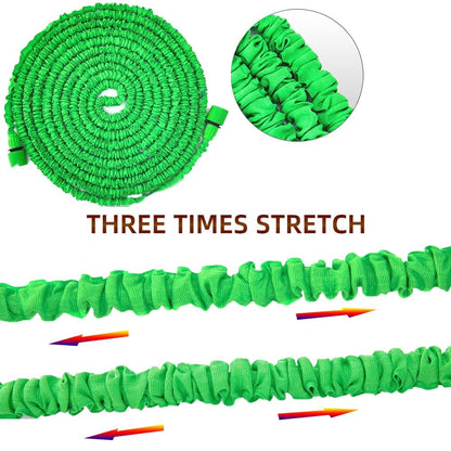 Yiting Expandable Garden Hose 25ft/50ft/100ft/125ft/150ft/200ft, 3 Times Flexible Expanding Magic Garden Water Hose Pipe with 8 Function Spray Nozzle and 3/4"&1/2" Hose Connect Fittings (Green, 25FT)