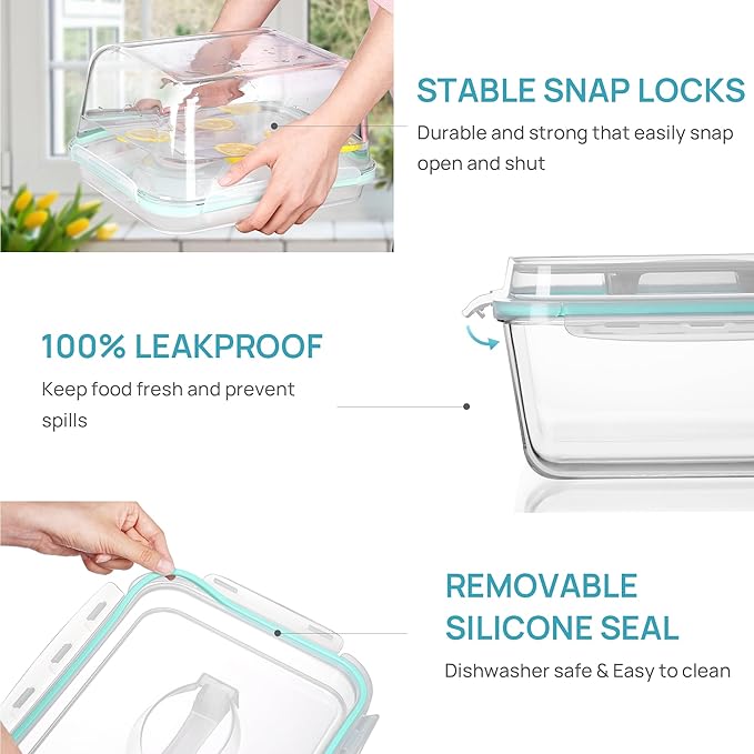 Vtopmart 6.5L/ 220oz/ 27.5cup Extra Large Glass Food Storage Containers