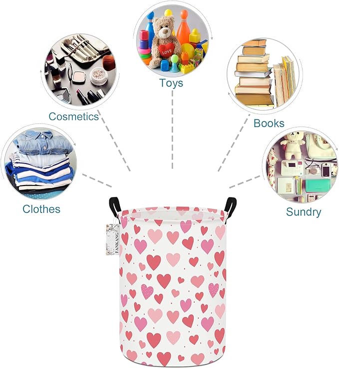 FANKANG Storage Basket, Nursery Hamper Canvas Laundry Basket Foldable