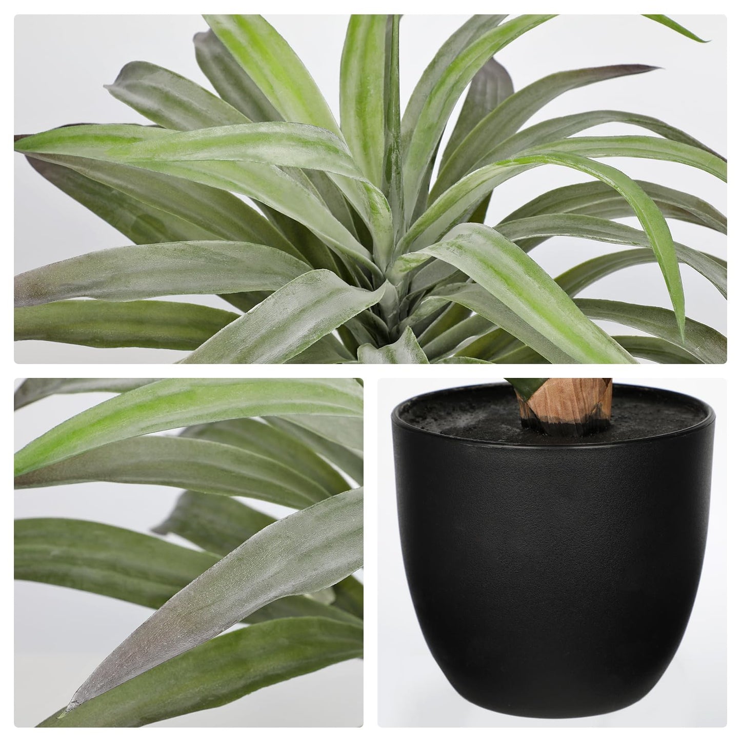Briful Faux Agave Plant 18.1in Artificial Agave Potted Plant Fake Outdoor Plants for Home Office Living Room Bedroom Kitchen Table Decor