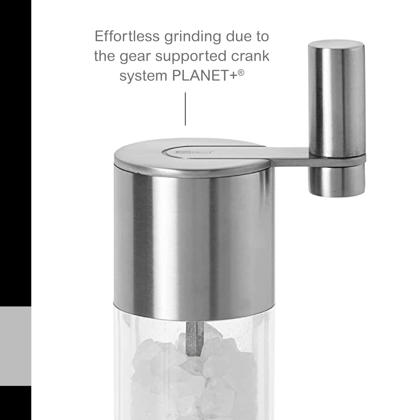 AdHoc Select Geared Salt or Pepper Grinder - Handy Seasoning Mill for Salt & Pepper - Manual Grinder with Ceramic Mechanism - Durable & Reliable Shakers