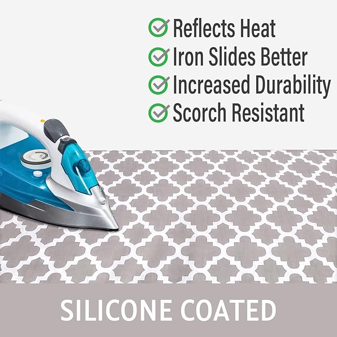 Ironing Board Cover and Pad, 18x49 Extra Wide Thick Iron Padding, Scorch &