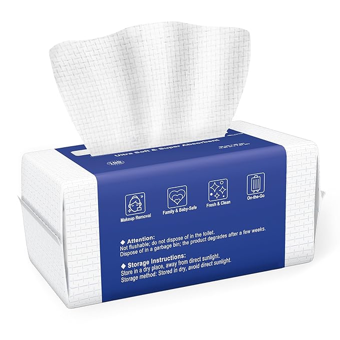 Ourmed Life Face Towels, Disposable Biodegradable Clean Face Wipes