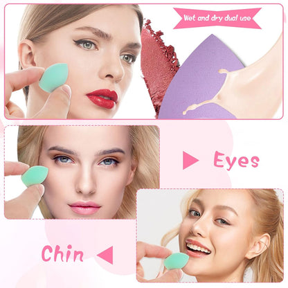 40Pcs Mini Makeup Sponge Multi Colored Beauty Sponges Blender Professional Blender Sponges Super Soft Facial Makeup Tools for Foundation, Powder, Liquid