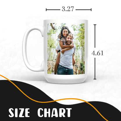 Giftbees Personalized Coffee Mug 15 Oz, Custom Picture Text or Logo Ceramic Mug, Customized Gift for Men & Women, Taza Personalizada with Photo and Words, Customizable Large Tea Cup | White