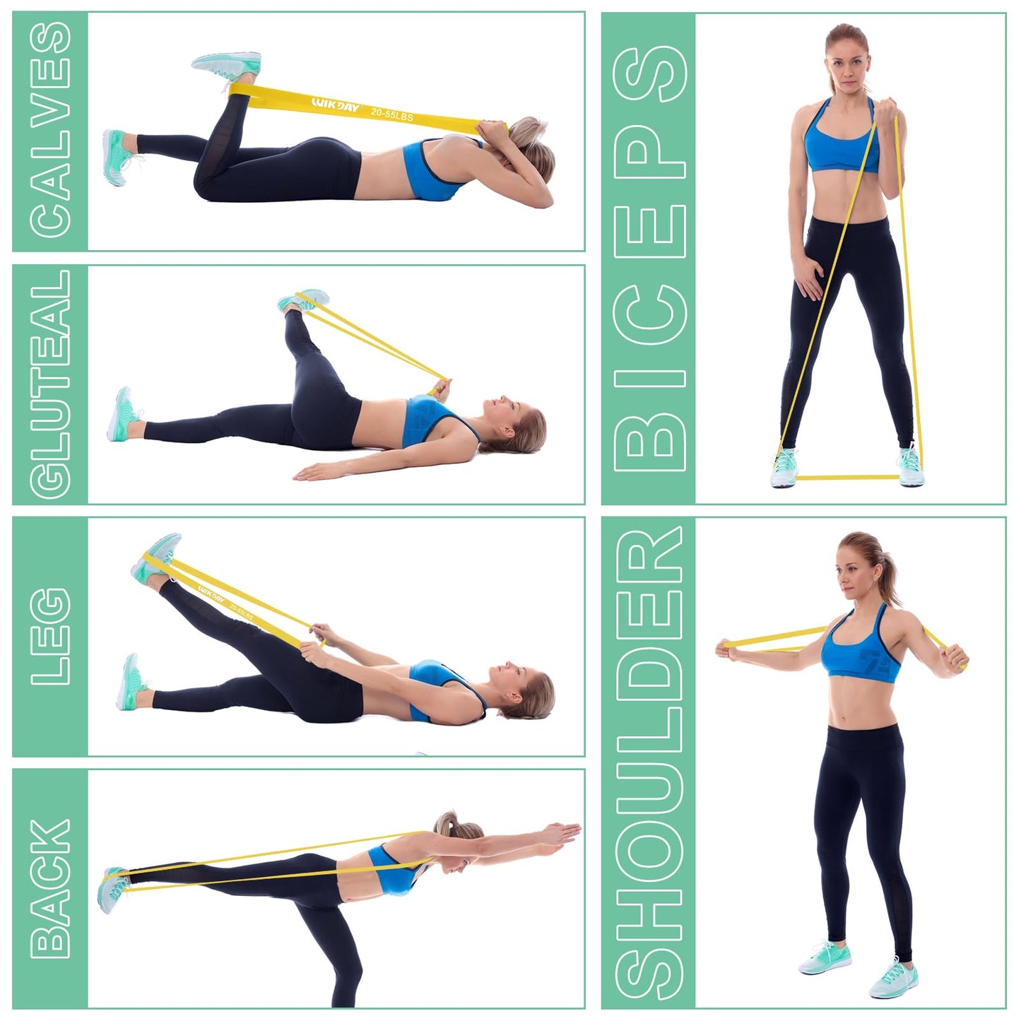Resistance Bands, Pull Up Bands, Workout Bands for Exercise, Thick Heavy Resistance Band Set with Door Anchor, Elastic Bands for Body Stretching, Crossfit Training at Home/Gym Men & Women Women