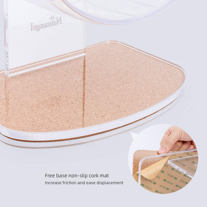 Niteangel Super Silent Hamster Exercise Wheels - Quiet Spinner Hamster Running Wheels with Adjustable Stand for Hedgehog Gerbils Mice Or Other Small Animals (Small, Transparent)