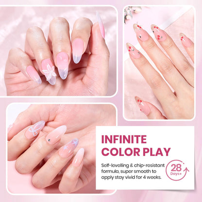 beetles Gel Polish Set - 23Pcs Macaroon Color Gel Nail Kit with Glossy Matte Top Coat Base Coat Yellow Pink White Purple Blue Glitter Bright Uv Nails Paradise Pastel Gel Halloween Gifts for Women