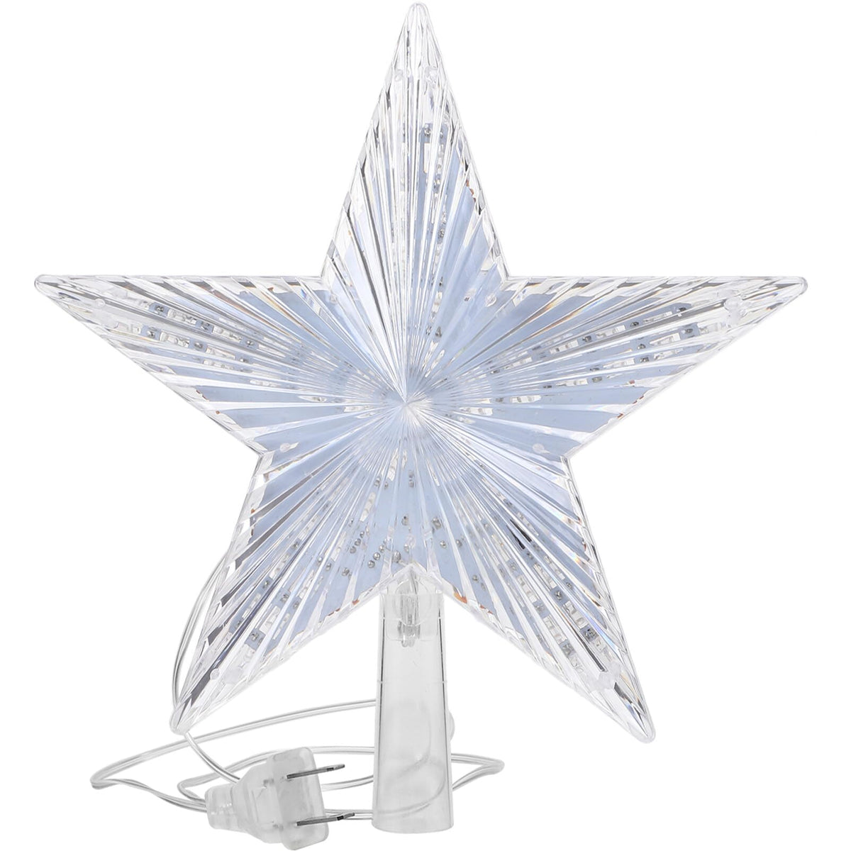 Beaupretty Tree Topper Star Plug LED Treetop Star Ornament for Indoor Holiday Party (Warm White)