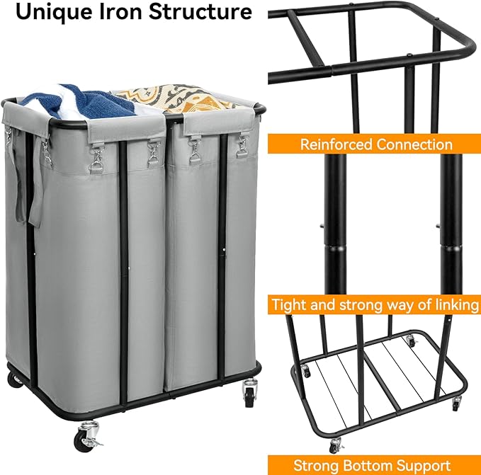 WOWLIVE Double Laundry Hamper