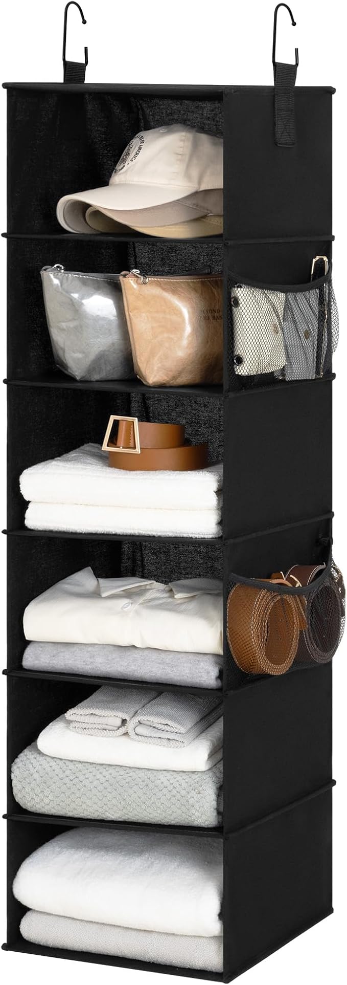 StorageWorks 6-Shelf Hanging Closet Organizers, Foldable Closet Storage