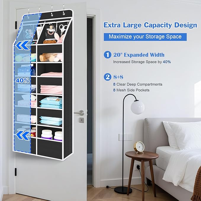 Univivi 5-Shelf Over Door Hanging Organizer Fabric Door Storage