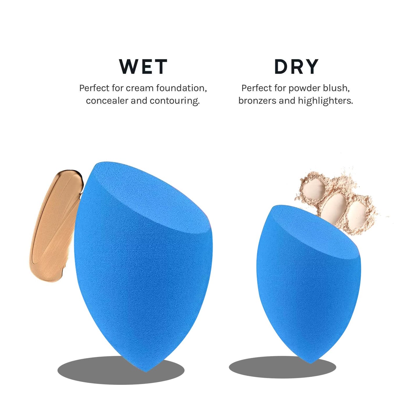 12 Pcs Black Makeup Sponges for Foundation Bulk Latex-Free Reusable big Beauty Sponge Blender Cosmetic Applicator For Powder Cream and Liquid Makeup Tools Set