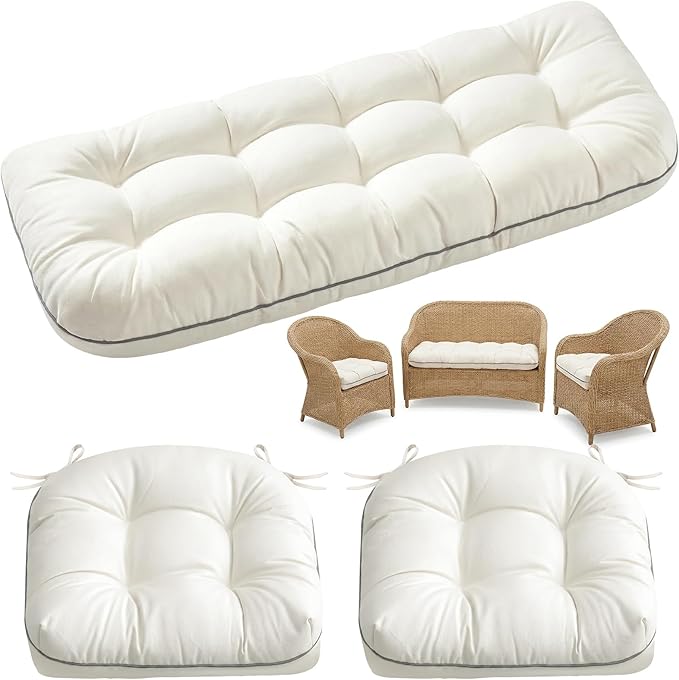 1 MIDDLE ONE Wicker Chair Cushions 3 Pieces Set
