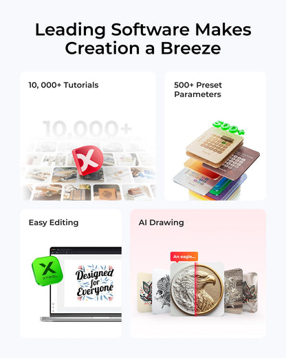 xTool M1 Ultra Laser Cutter and Engraver Machine, 4-in-1 Craft Machine with 10W Laser Engraver, Inkjet Printing, Blade Cutting, Pen Drawing, Easy to Use on 1000+ Materials - Advanced Bundle