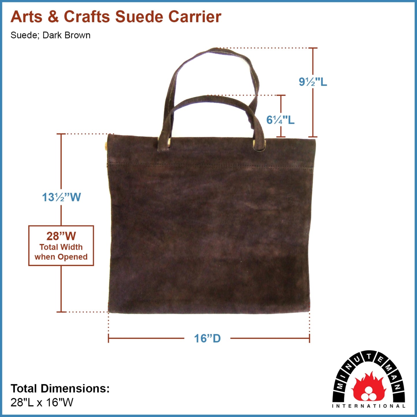 Minuteman International Arts & Craft Log Holder w/Suede Carrier