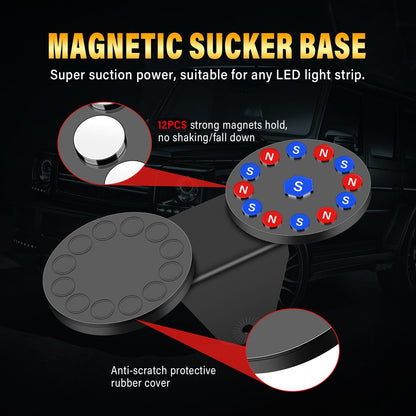 SKYWORLD 42" Curved Off Road LED Light Bar, 540W Triple Row Flood/Spot Combo Beam with 2 Magnetic Mounts & Wiring Harness Kit - 12V/24V for Trucks, SUVs, UTV, ATV, Tractors, Trailers, 6000K White