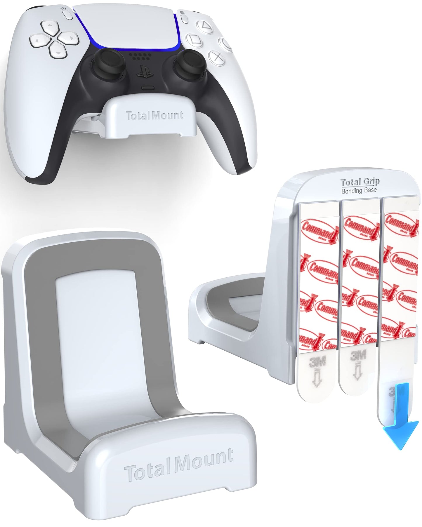 TotalMount Holders for PS5 Controllers – Premium Mounts Will Not Damage Your Wall with Screws or Permanent Adhesive (Wall Stands for PlayStation Controllers – Two Pack)
