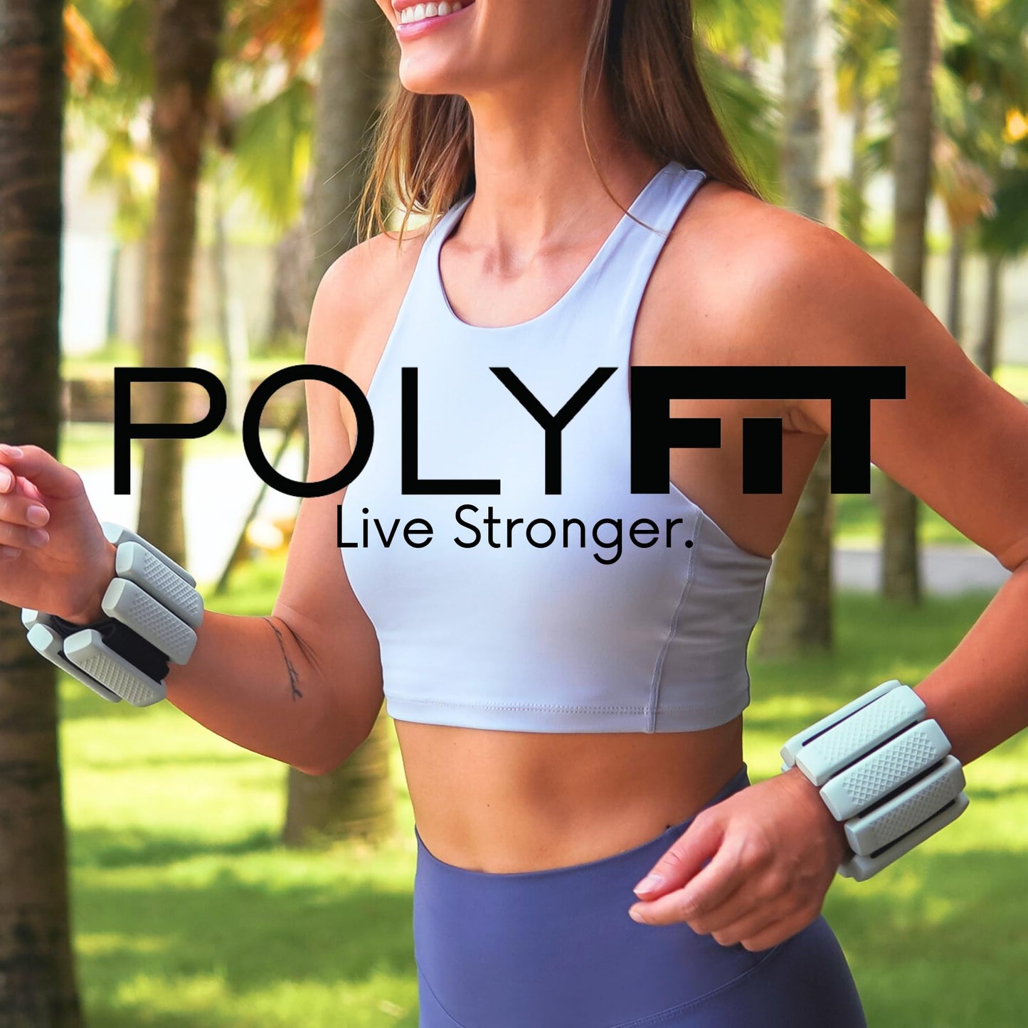 Polyfit Wrist & Ankle Weights - 1 Pair - Wearable Ankle Weights for Women and Men - Wearable Bracelet for Exercise, Yoga, Walking, Running, Dance, Barre, Pilates, Cardio, Aerobics - Sand