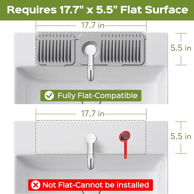 18 Inch Silicone Faucet Mat for Kitchen Sink Splash Guard – 2025 Upgraded
