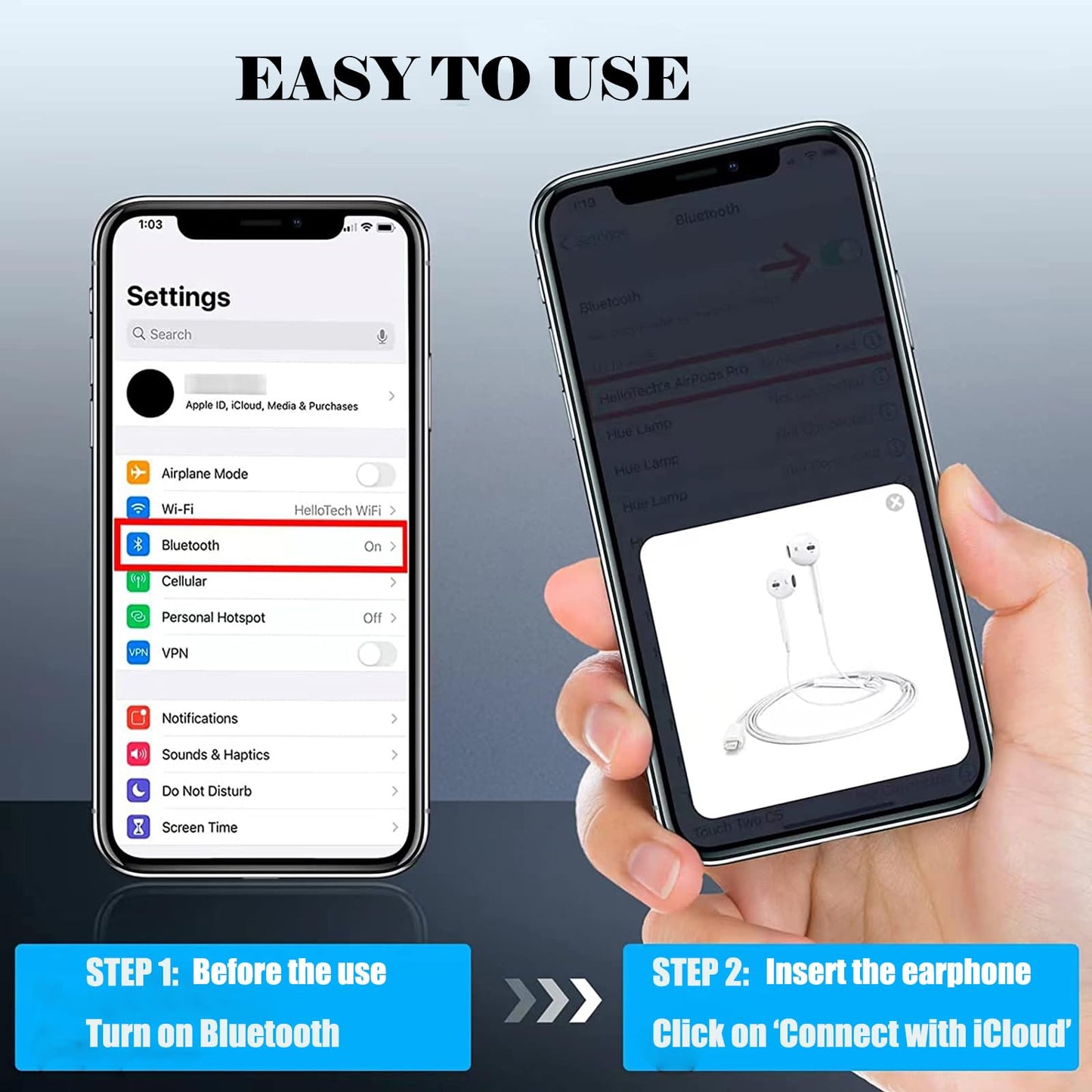 iPhone Wired Earbuds wtih Lightning Connector, Apple MFi Certified in Ear Earphones with Microphone Compatible with iPhone 14 13 12 11 Pro Max X XS XR 8 7 Plus(White&Black)