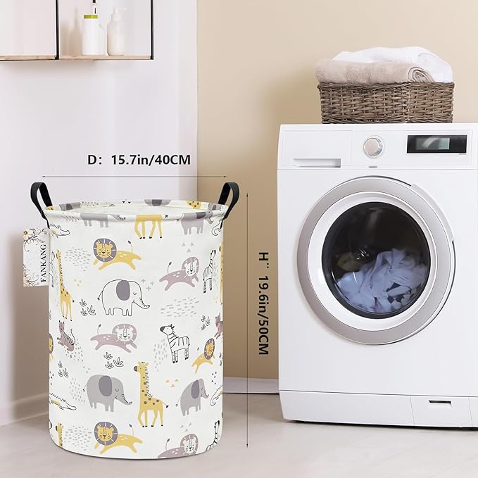 FANKANG Storage Basket, Nursery Hamper Canvas Laundry Basket Foldable