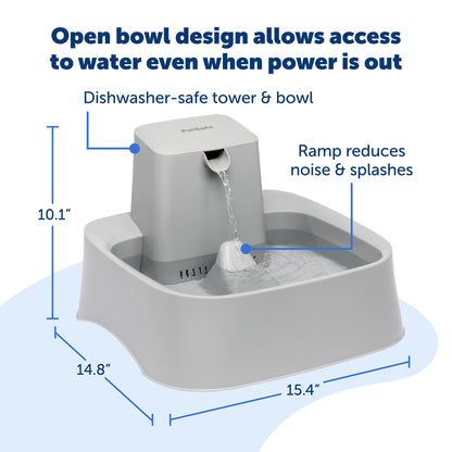 PetSafe Drinkwell 2 Gallon Pet Fountain, Grey
