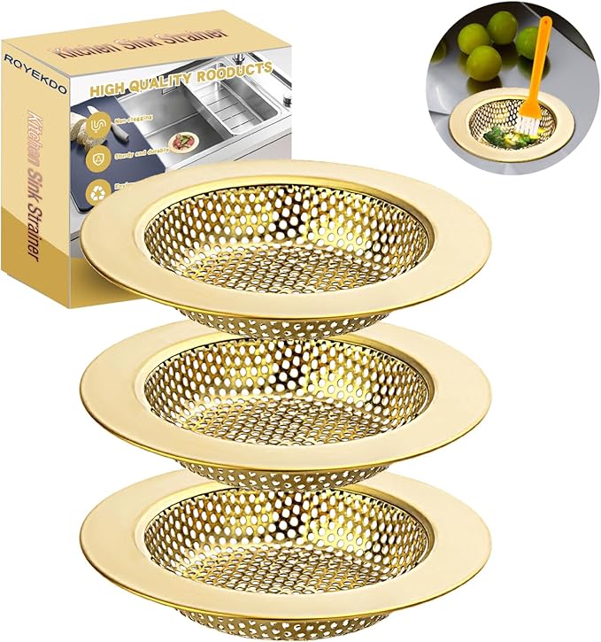 RQYEKDO 3-Pack Kitchen Sink Strainer Stainless Steel
