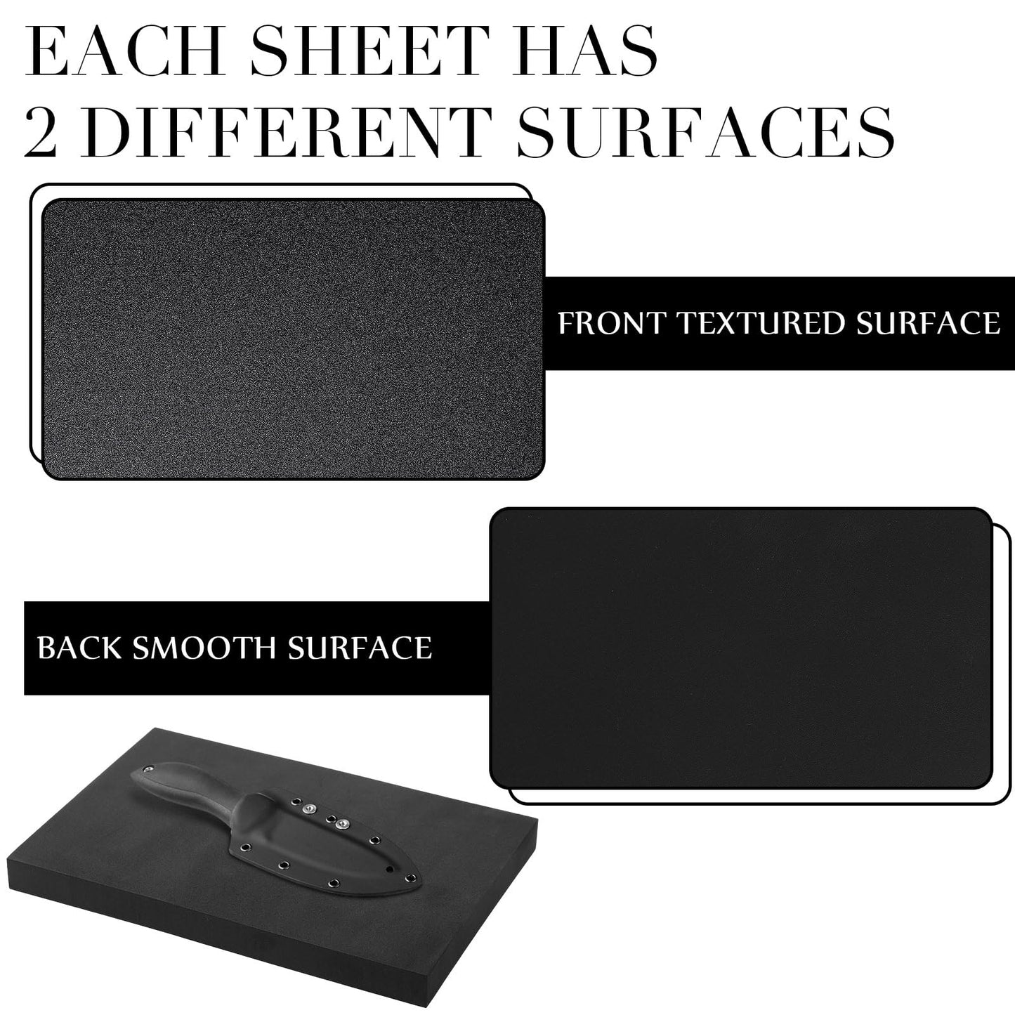 RoundFunny 87 Pcs DIY Holster Kit Include Thermoform Molding Foams Sheet Eyelet Hand Setter Cross Recessed Screw Head Open Slotted Fastener Rubber Washer for Making Knife Sheath(Classic,Black)