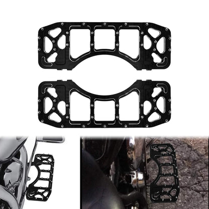 HDBUBALUS Motorcycle Footboards Driver Passenger Floorboards CNC Wide Footpegs Set Chopper Bobber Foot Pegs Board Pedal Fit for Harley Touring Softail Road Glide Dyna FLD 2 Pairs