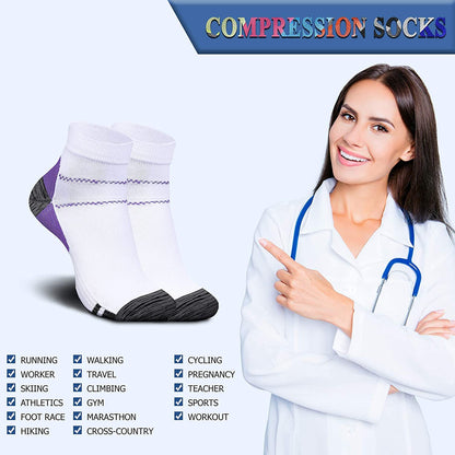Gcbiger Compression Socks for Men & Women(7 Pairs) Plantar Fasciitis Socks for Pain Relief, Ankle Support & Foot Health Reduces Swelling & Heel Spur Pain, Recovery