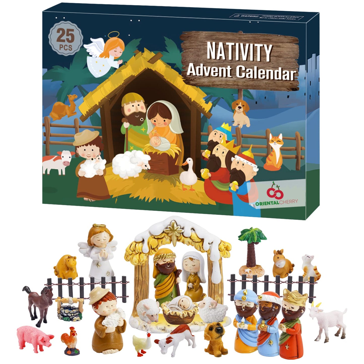 Advent Calendar 2025-25 Days of Christmas Nativity Scene Set - Countdown to for Kids Boys Girls Children Toddler Teens Indoor Toy