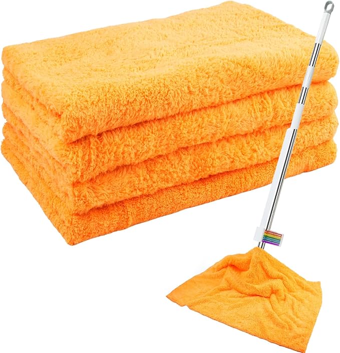 4 Pcs Extra Large Microfiber Cleaning Cloth, Lint and Streak Free