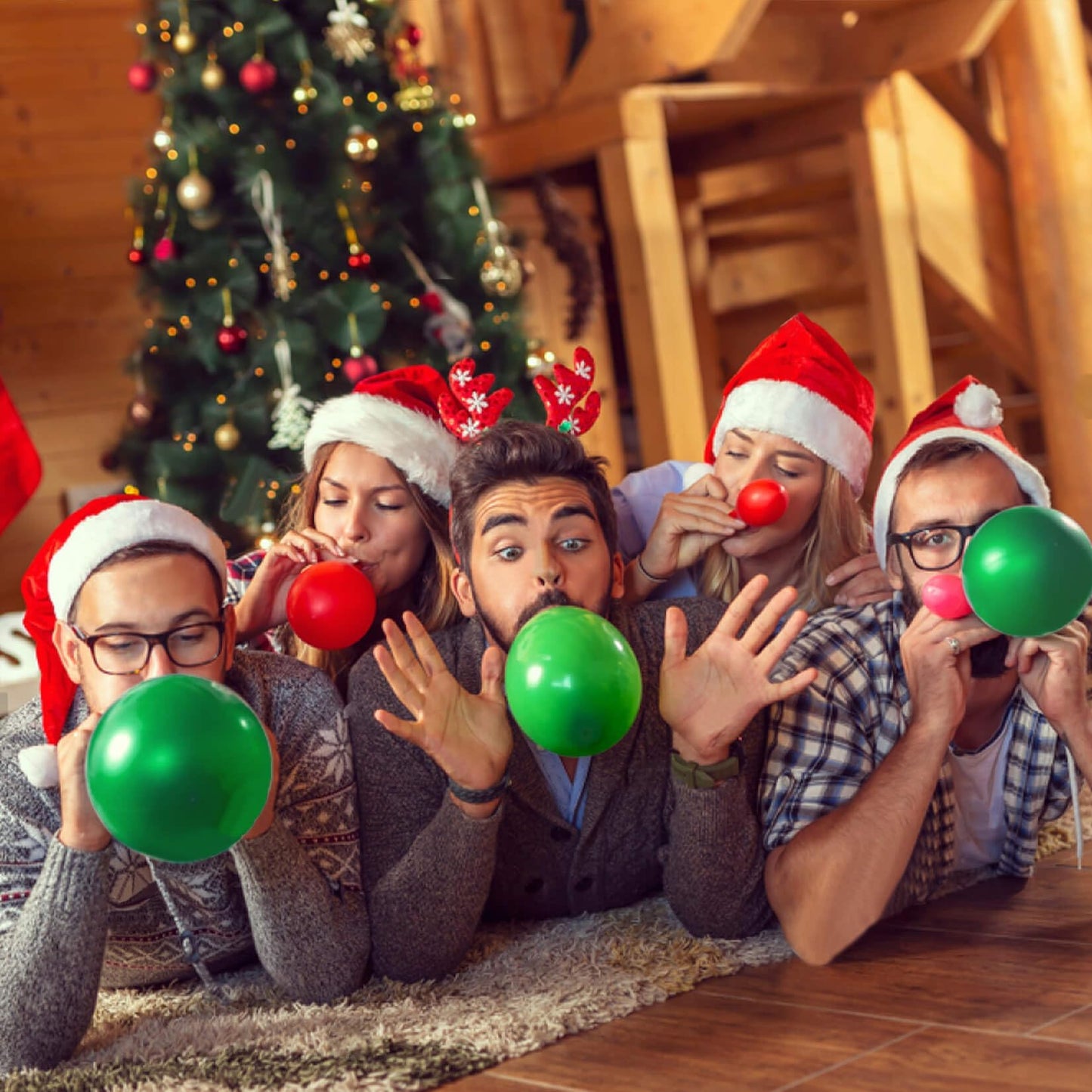 100PCS Christmas Balloons Garland Arch - MAQIHAN Xmas Red Green White Balloons Christmas Birthday Party Decorations Latex Balloons Globos Para Decoracion De Fiestas Tree Baloons Party Supplies 12 Inch