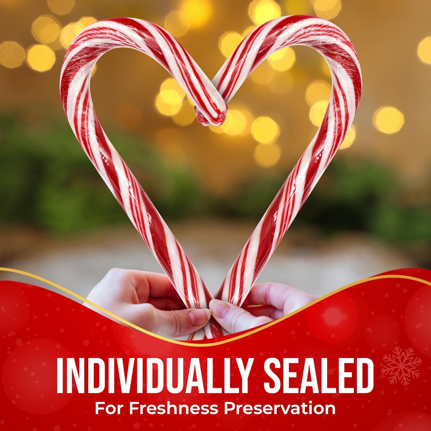 Giant Candy Cane Sticks 2 Pack Gift box - 10 Inch Individually Wrapped Dye-Free Christmas Candy Peppermint Flavor For Stocking Fillers, Holiday Party Favor, Gift Decorations