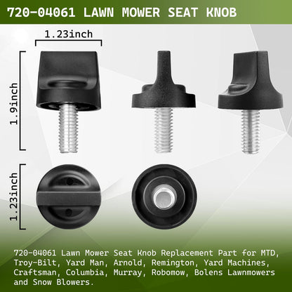 2-Pack 720-04061 Seat Adjustment Knob for MTD Bolens Murray Yard man Columbia Craftsman Husky Husky Troy Bilt Yard Machine Lawn Mower Tractor Seat Adjuster Knob - Replaces Seat Knob Part No. 720-04061