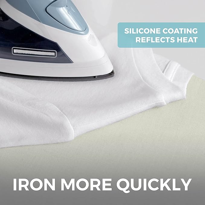 HOME GENIE Ironing Board Cover, Extra Thick Padding, Scorch Resistant Silicone