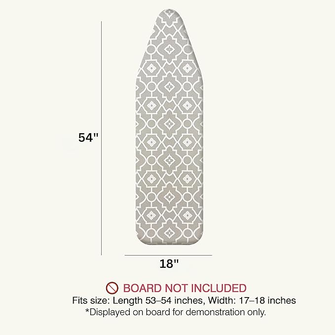 Ironing Board Cover and Pad 18"x54" Extra Thick Natural Cotton Scorch & Stain
