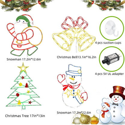 Pytopkto 16" Christmas Window Silhouette Lights Decorations