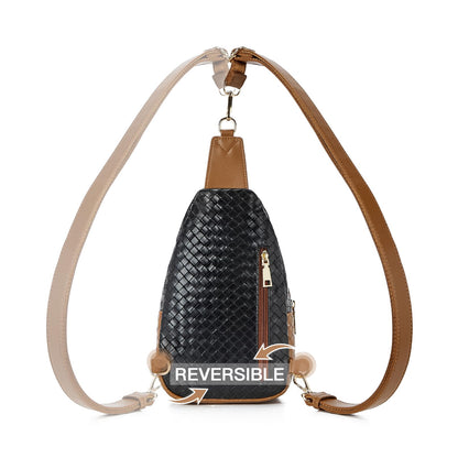 Telena Small Sling Bag for Women Leather Crossbody Fanny Packs Chest Bag for Women