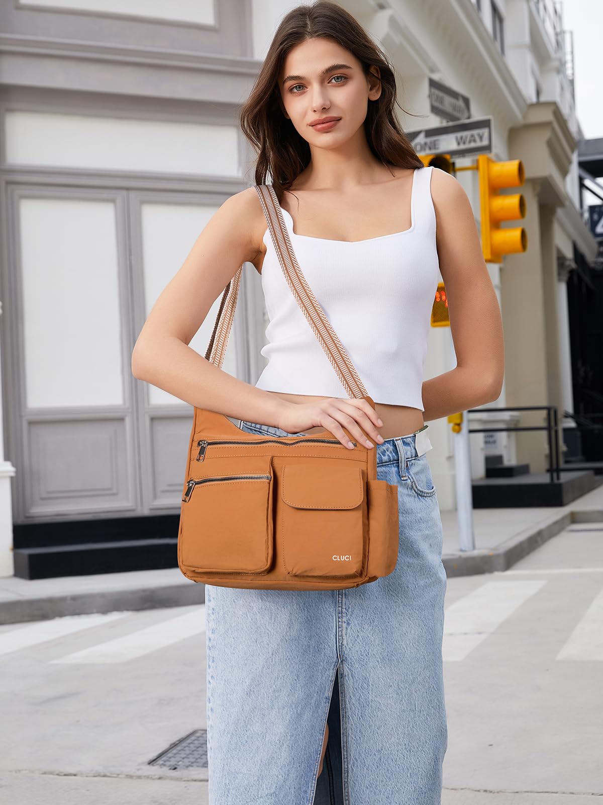 CLUCI Travel Purses for Women, Waterproof Nylon Crossbody Bags for Woman Trendy, Anti Theft Shoulder Handbags for Ladies