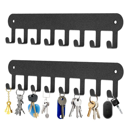 Suzurana 2 Pack Key Holder Wall Mount, Key Holder for Wall,Key Wall Holder, Key Hooks Hanging Keys, Key Hanger Wall Mount with 8 Hooks, Key Rack for Living Room, Kitchen, or Bathroo