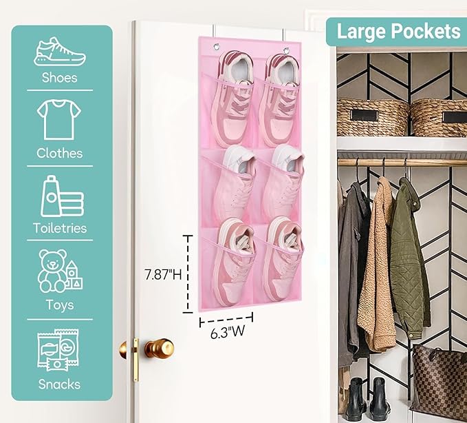 KIMBORA 2 Packs Narrow Kids Over the Door/Wall Shoe Organizer Small Baby