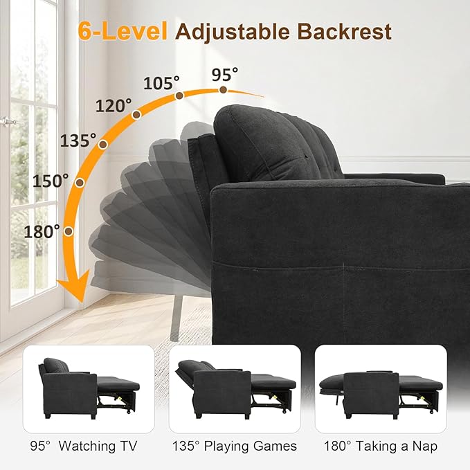 KCGKCG 82" L Shaped Sleeper Sofa Bed, Pull Out Couch Bed