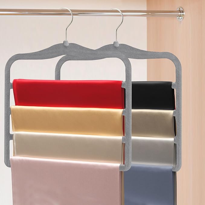 Closet Organizers and Storage, Pants Hangers Space Saving, Velvet Hanger
