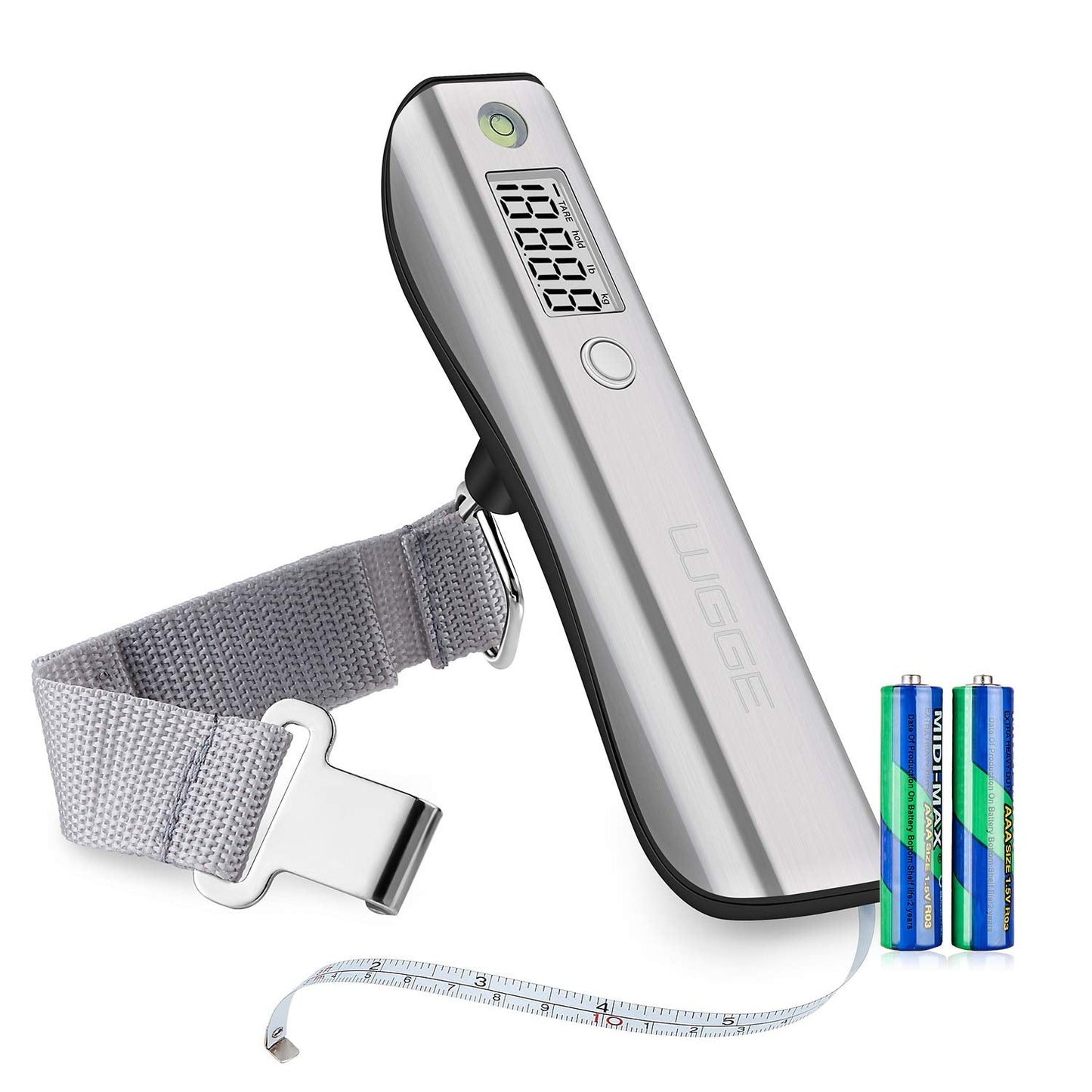 Digital Luggage Scale, WGGE Travel Luggage Weight Scale, Max 110lbs/50kg Baggage Scale with Backlit LCD Display