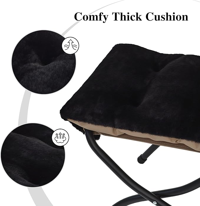 15" Folding Ottoman, Foldable Footrest Stool, Portable Small Foot Stool