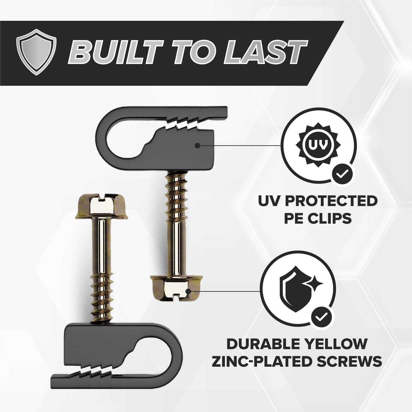 THE CIMPLE CO Wire Clips, Single Cable Wall Clip, Coaxial, Cat6, Electrical Wire, Ethernet, 1/4 in (6 mm) Screw Fastener, 100 Pack, Black