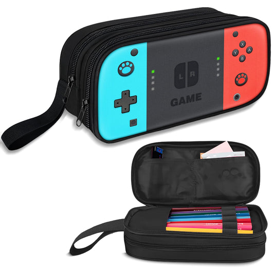 TILYTADLY Large Pencil Case for Boys - Boys Pencil Pouch with Zipper Compartments - Big Capacity Pen Box Gamer Pen Bag Organizer for Kids Teens School